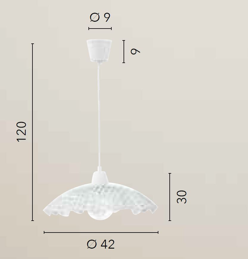 Sospensione cucina vetro bianco stile cesto intrecciato D.42cm 1XE27 non incl. CASHMERE Sospensione cucina vetro bianco stile cesto intrecciato D.42cm 1XE27 non incl. CASHMERE